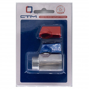 Кран шаровой мини CTM 1/2 ВН флажок хром CWMFM012
