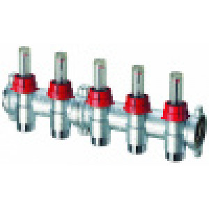 Коллектор запорный FAR с расходомерами 1 фланцевый 3 отвода M24x19 FK 3972 C103