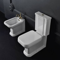 Унитаз-моноблок Kerasan Waldorf 68х36.7 см белый/хром 750990/411701/418101/760390