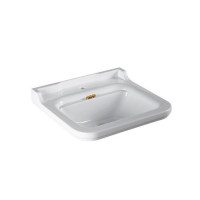Раковина Kerasan Waldorf 60х55 см 1 отверстие керамическая белый/золото 4140K1/811391oro