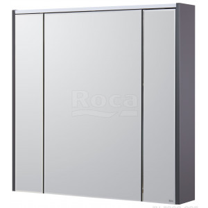 Шкаф зеркальный Roca Ronda 800х780х145 мм LED подсветка розетка Белый глянец/антрацит ZRU9302970 Шкаф зеркальный Roca Ronda 800х780х145 мм LED подсветка розетка Белый глянец/антрацит ZRU9302970