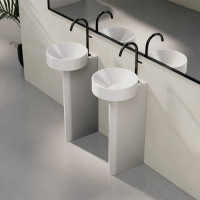 Раковина напольная Bette Suno Pedestal 34х84 см 1 отверстие белая A250-000 VK2