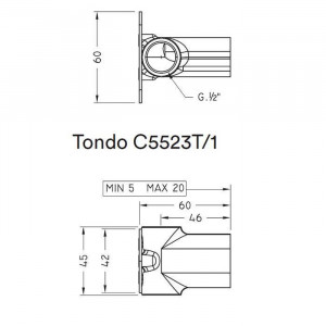 Встраиваемая часть для настенного смесителя Nicolazzi Unico Tondo C5523T/1 Встраиваемая часть для настенного смесителя Nicolazzi Unico Tondo C5523T/1