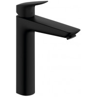 Смеситель для раковины Hansgrohe Logis 190 со сливным гарнитуром черный матовый 71090670