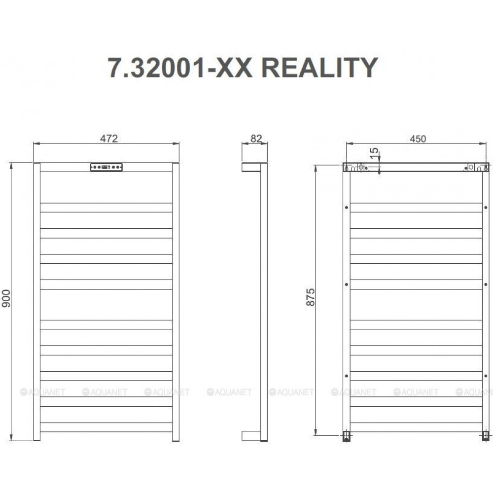 Полотенцесушитель электрический Allen Brau Reality 900х472 мм никель 7.32001-BN