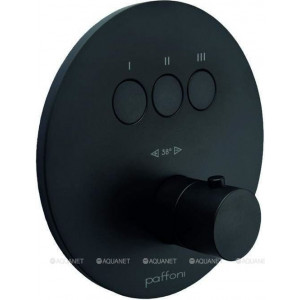 Термостат Paffoni Compact внешняя часть на 3 функции черный матовый CPT019NO Термостат Paffoni Compact внешняя часть на 3 функции черный матовый CPT019NO