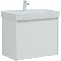 Тумба с раковиной Aquanet Nova Lite 75 2 двери белый глянец 00302526