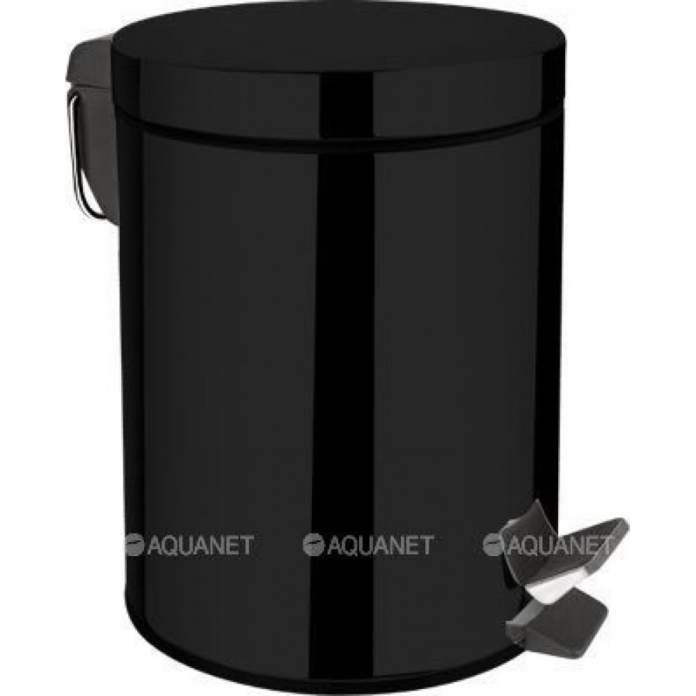 Ведро для мусора Aquanet 12 л черный матовый 8074MB