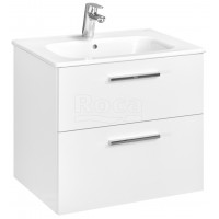 Тумба под умывальник подвесная Roca Victoria 586x450x550 мм 2 ящика Белый глянец A857468806
