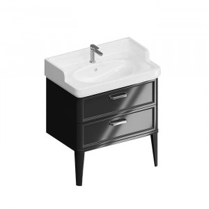 Тумба подвесная Kerama Marazzi Pompei 80 см 2 ящика черный глянцевый PO.M.80.2\BLK Тумба подвесная Kerama Marazzi Pompei 80 см 2 ящика черный глянцевый PO.M.80.2\BLK