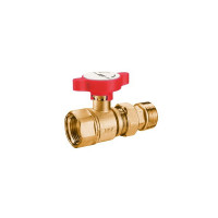 Кран шаровой FAR с американкой 1 красная ручка FS 3051 1R