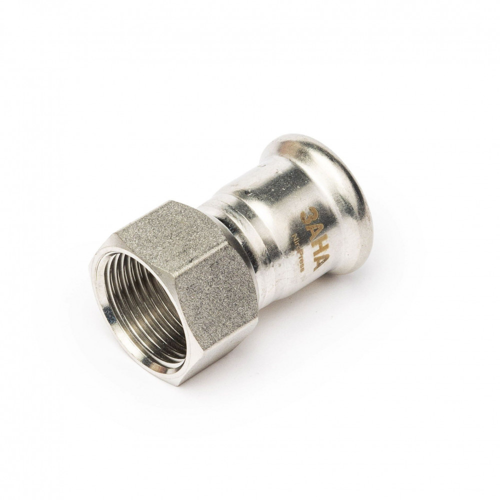 Муфта с накидной гайкой Sanha NiroPress AISI304L 22x1/2 ВР пресс-ВР 691359M22123