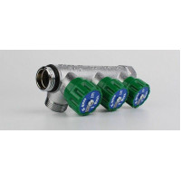 Коллектор модульный Hoger TIN 1 x 3/4 EK 3 контура вентили 90° латунь EMW0203T