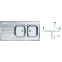 Мойка кухонная Alveus Classic 100 1200х600х160 мм накладная правая 2 чаши 1009085