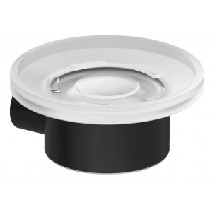 Мыльница настенная Kludi Vela R белое матовое стекло черный матовый 5898539