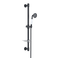 Душевой гарнитур Aquanet Классик 1jet 65 см матовый черный AQ2020MB