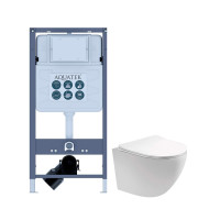 Комплект инсталляции с унитазом AQUATEK ЕВРОПА (рама INSP-0000001, унитаз AQ1900T-00 soft-close) ЕВРОПА-INSP01