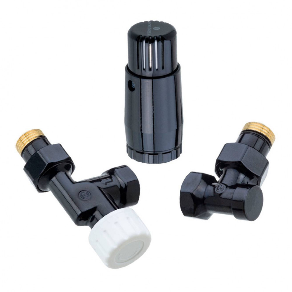 Комплект подключения Schlosser Stan-D Mini осевой 1/2 терморегулятор Mini Diamant RAL 9005 602200064