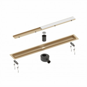 Душевой лоток Timo Drain System 1000 мм под плитку золото матовое DS230210/17 Душевой лоток Timo Drain System 1000 мм под плитку золото матовое DS230210/17
