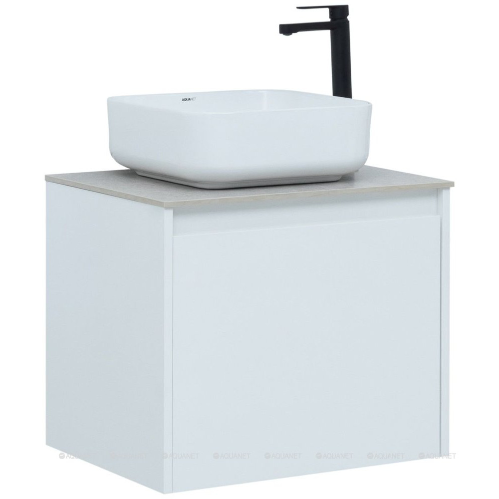 Тумба под раковину Aquanet Nova Lite 60 1+1 ящик белый глянец 00242574