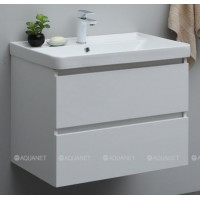 Тумба с раковиной Aquanet Вега 70 2 ящика белый глянец 00308335