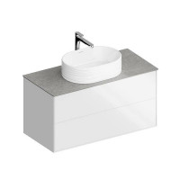 Тумба подвесная Kerama Marazzi PLAZA Modern 100x48 см 2 ящика белый / дуб виченце PLB.M.100.2\WHT.V