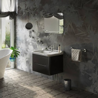 Комплект подвесной мебели Kerasan Waldorf 80 см с 2 ящиками черный матовый 4141K1bi/cr / 925631