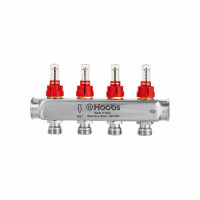 Коллектор Hoobs из нержавеющей стали с расходомерами 1 x 3/4 3 выхода HB-INCRO-804503